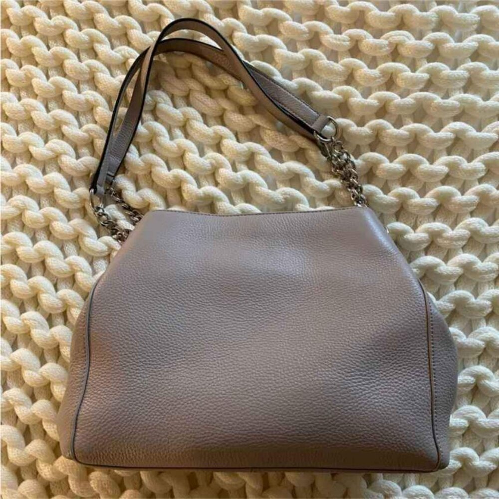 KARL LAGERFELD MAKE OFFER!!! Paris Bouquet Triple Entry Leather Tote Storm Cloud - Picture 7 of 10